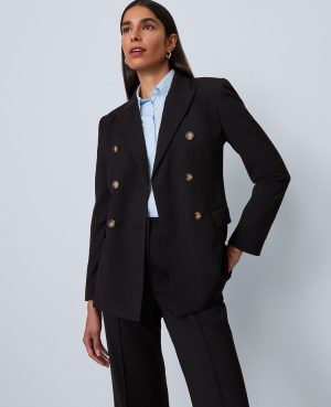 Fitted Long Double Breasted Blazer