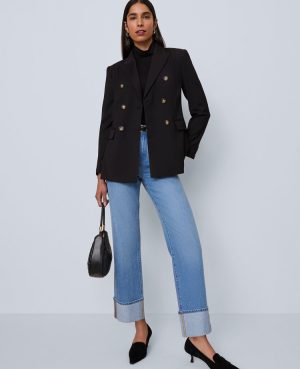 Fitted Long Double Breasted Blazer