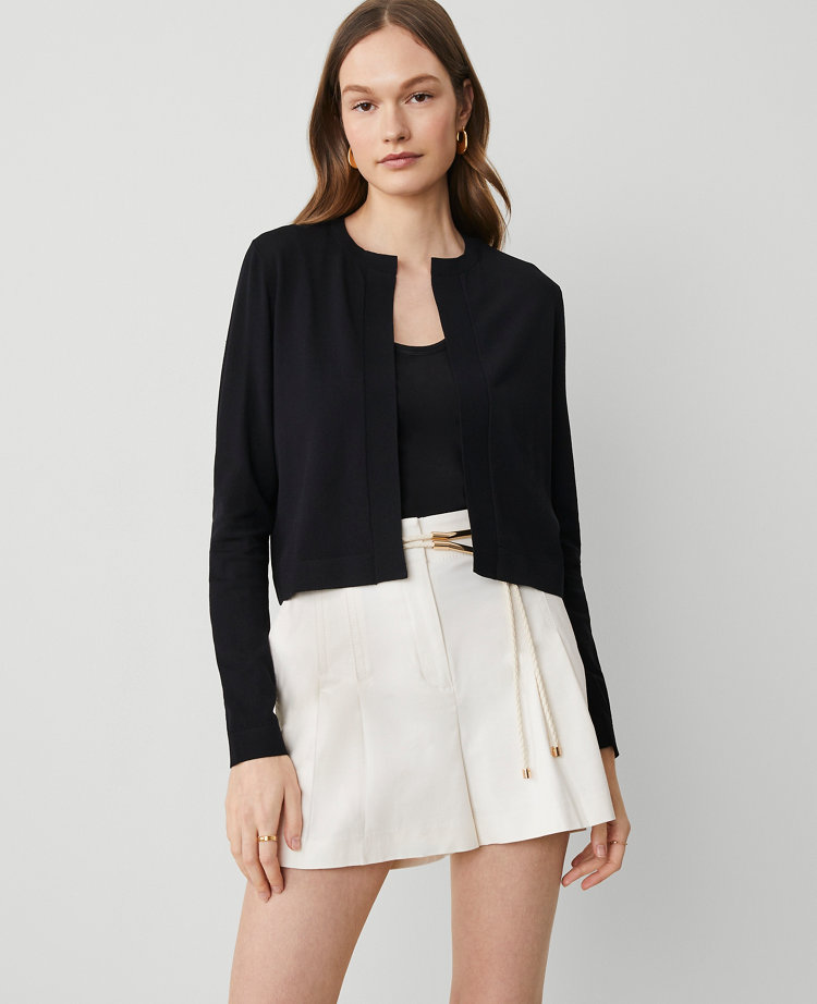 Cropped Open Cardigan