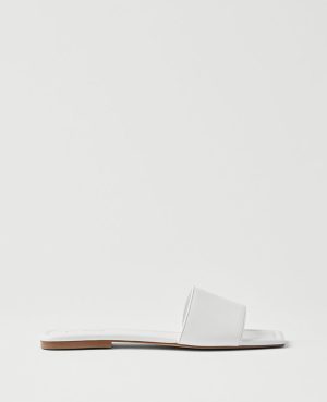 Leather Single Strap Slide Sandals