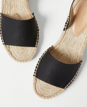 Canvas Lace-Up Espadrille Wedge Sandals