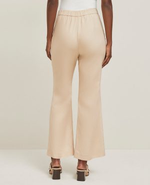 The Petite Flare Ankle Pant in Linen Blend