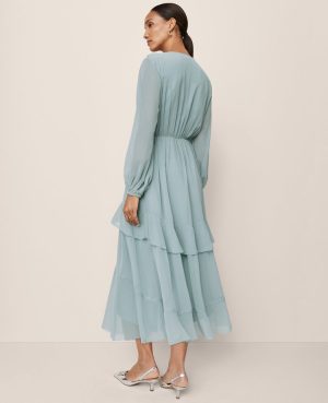 V-Neck Ruffle Maxi Dress