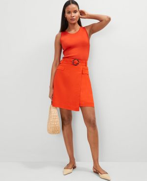 Petite Belted Wrap Skirt