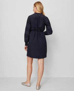 Weekend Collection Ruffle Collar Belted Shift Dress