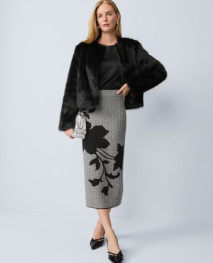 Faux Fur Crew Neck Jacket