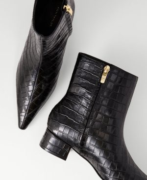 Croco Nip Toe Bootie