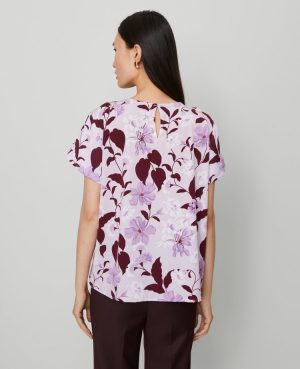 Floral Mixed Media Crew Neck Tee