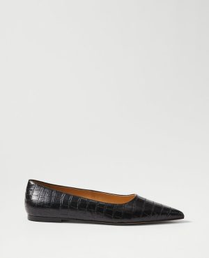 Weekend Collection Pointy Toe Croco Ballet Flat