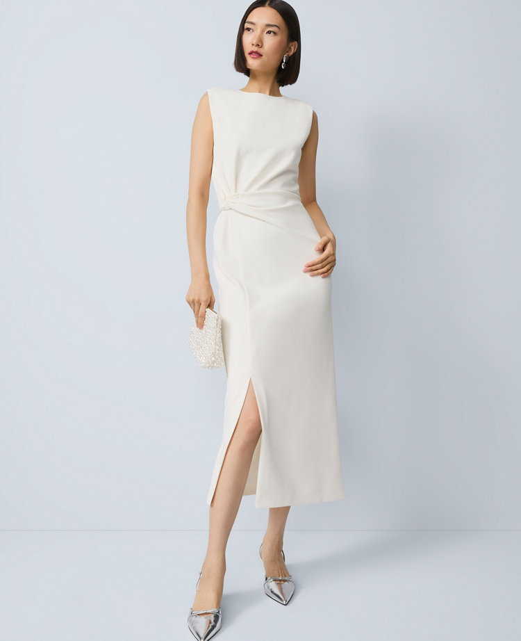Crew Neck Twist Sheath Dress