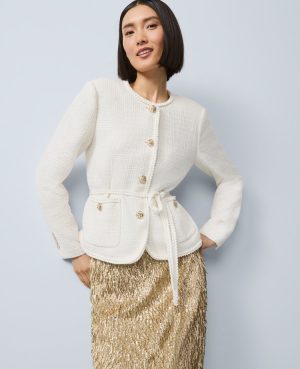 Petite Tweed Belted Jacket