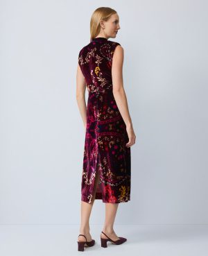 Paisley Velvet Midi Dress