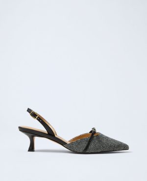 Herringbone Slingback Pump