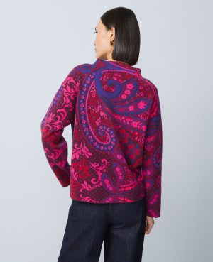Petite Paisley Jacquard Mock Neck Sweater