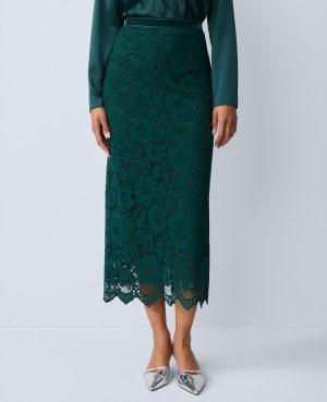 Petite Lace Column Midi Skirt