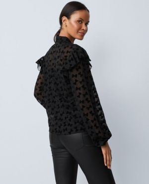 Petite Ruffle Trim Blouse