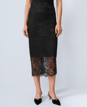 Petite Lace Clean Midi Skirt