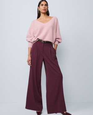 The Petite Pleated Wide-Leg Pant in Bi-Stretch