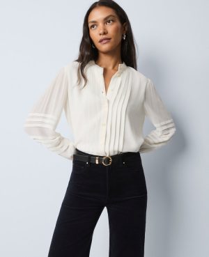 Weekend Collection Pintucked Button Down Shirt
