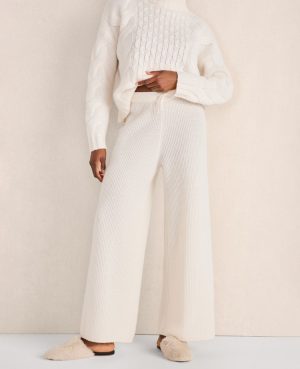 Haven Well Within Cashmere Rib Knit Wide Leg Pants