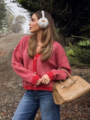 Cranberry Button Knit Sweater