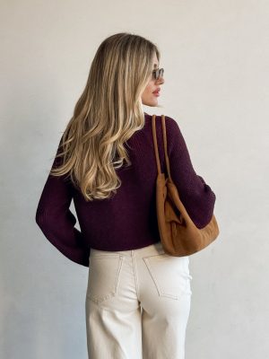 Sugar Plum Ribbed Knit Sweater