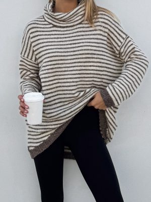 Mocha Stripe Knit Sweater