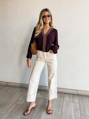 Sugar Plum Ribbed Knit Sweater