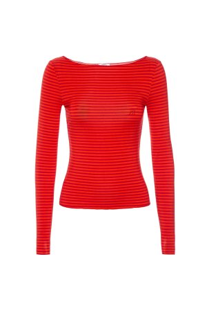 AMELIA TOP – RED STRIPE