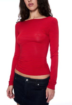 AMELIA TOP – RED STRIPE